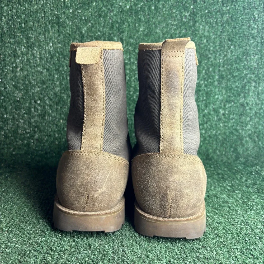UGG Montgomery Nubuck Canvas Suede Lace Up Combat Military Boots Brown Mens‎ 12